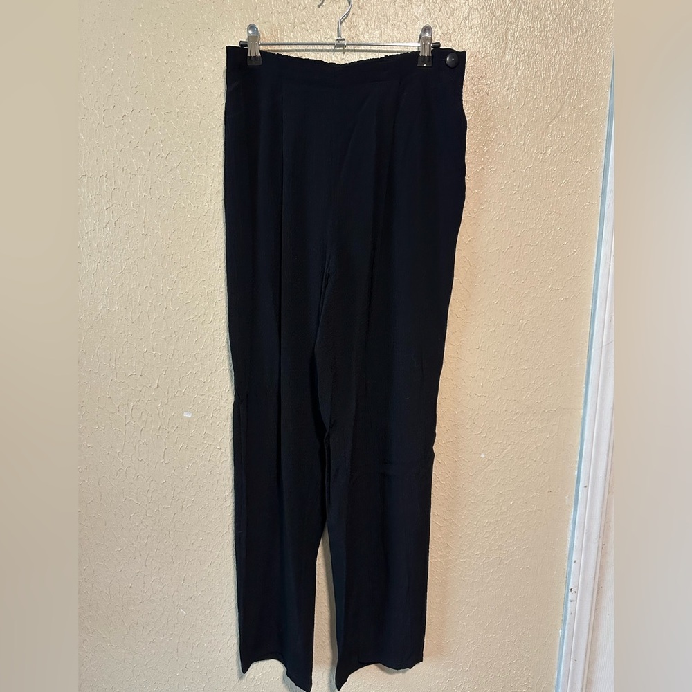 FLAX Pants Size Small 100% Linen Pull On Lagenlook Straight‎ Leg